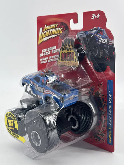 Johnny Lightning Captain USA Monster Truck MOD Exploding Diecast 1:64 Series 1