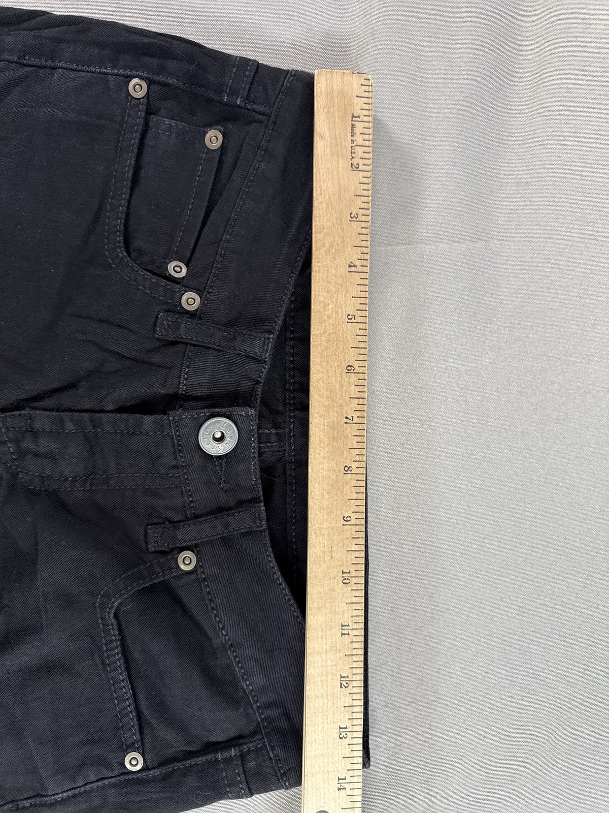 Yanuk Flare Jeans Womens 26 Black Cotton Blend Stretch Denim Five pocket Belt