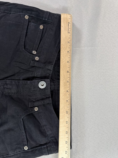 Yanuk Flare Jeans Womens 26 Black Cotton Blend Stretch Denim Five pocket Belt