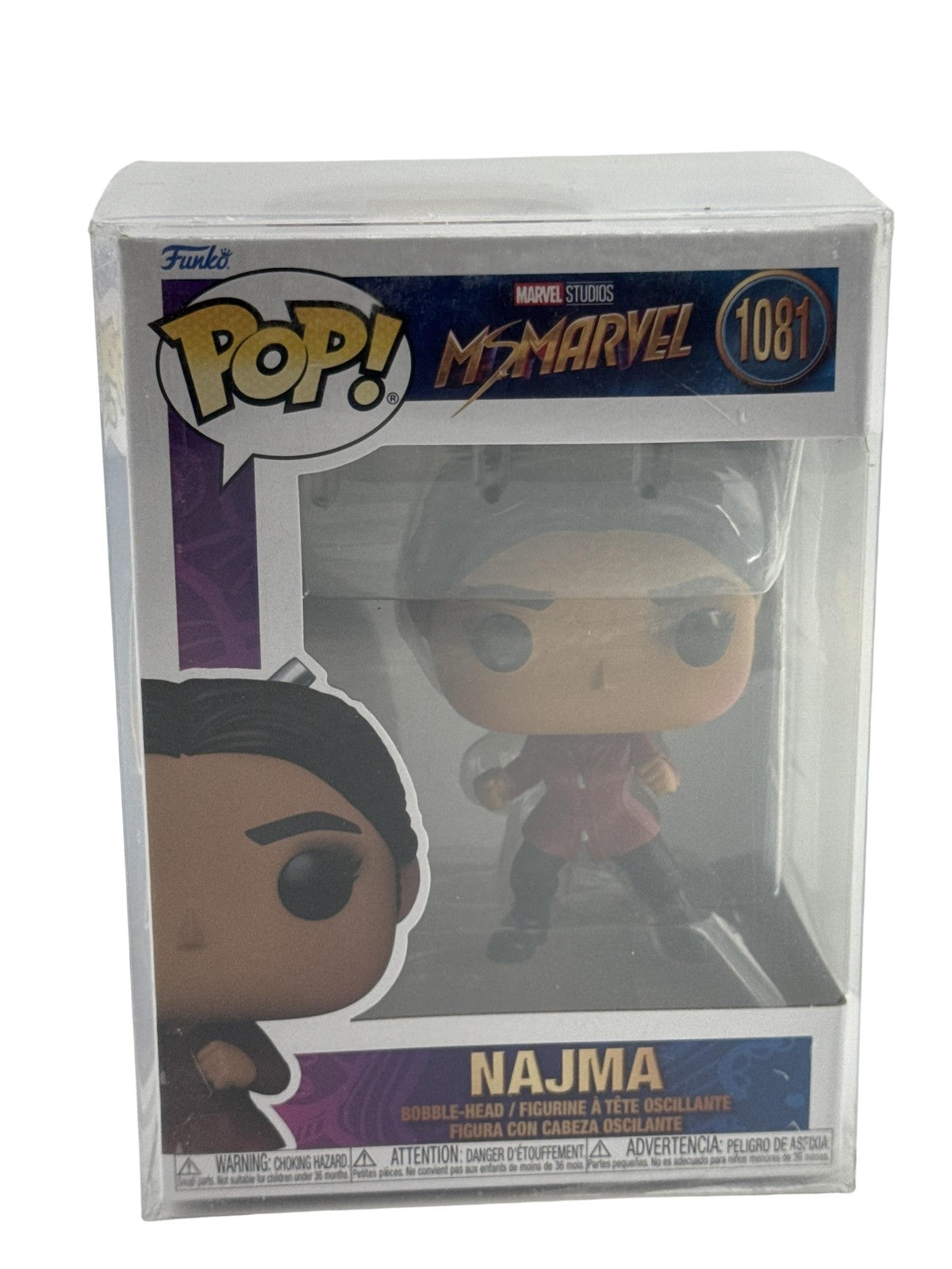 Funko Pop Najma 1081 Ms Marvel Bobblehead Vinyl Figure With Protector Multicolor