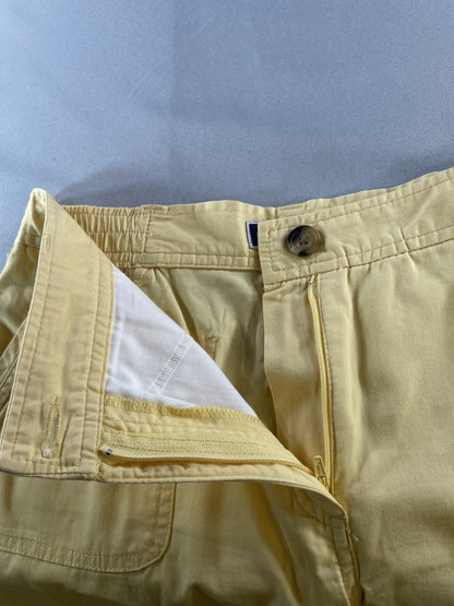 Karen Scott Pants Womens 10 Yellow Cropped Capri Cotton Spandex Stretch Casual