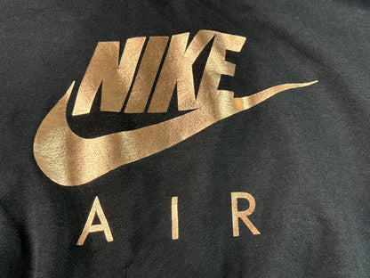 Nike Air Cropped Sweatshirt Womens S Black Cotton Blend Regular Fit Long Sleeve