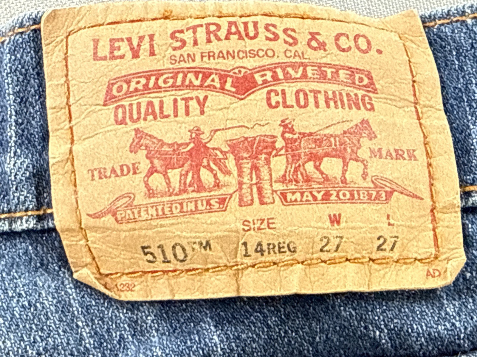 Levi's Skinny Jeans 27X27 Blue Distressed Faded Stretch Denim Mid Rise
