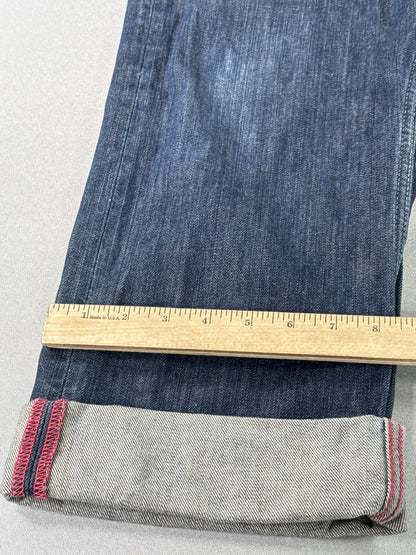 Levi's 501 Straight Fit Jeans W38 L30 Dark Wash 100% Cotton Selvedge Denim