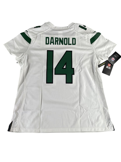 New York Jets Jersey Womens XL White Green NFL Football On Field Darnold 14 Nike
