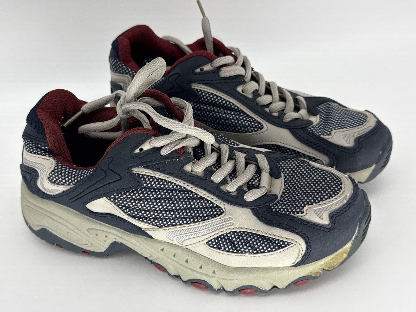PRIMARK essentials Athletic Sneakers Womens 4 Navy Blue Red Mesh Synthetic Lace