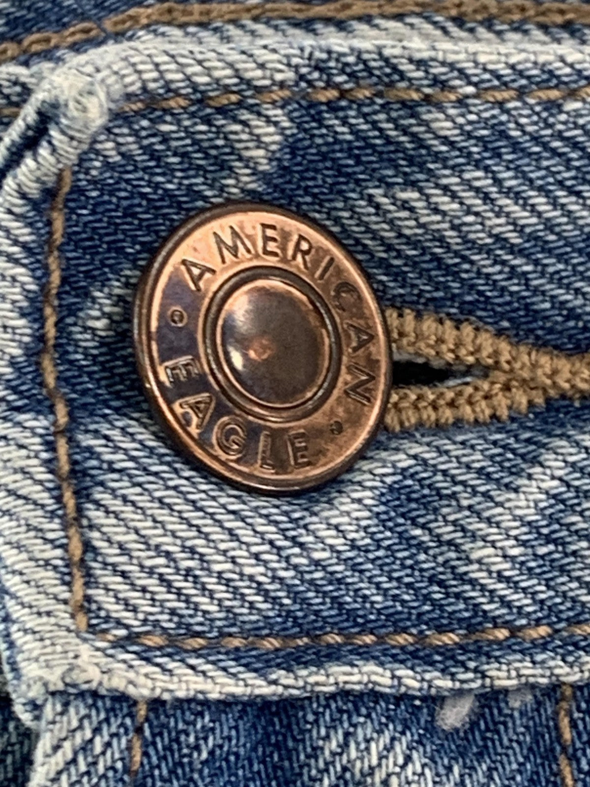 American Eagle Jeans Womens 0 Blue Light Wash Relaxed Mom Jean Distressed Ripped