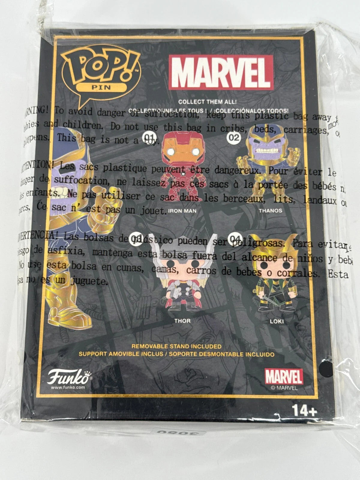 Funko Pop! Pin Marvel Thanos #02 Enamel Pin w/ Stand Collector Box New Sealed