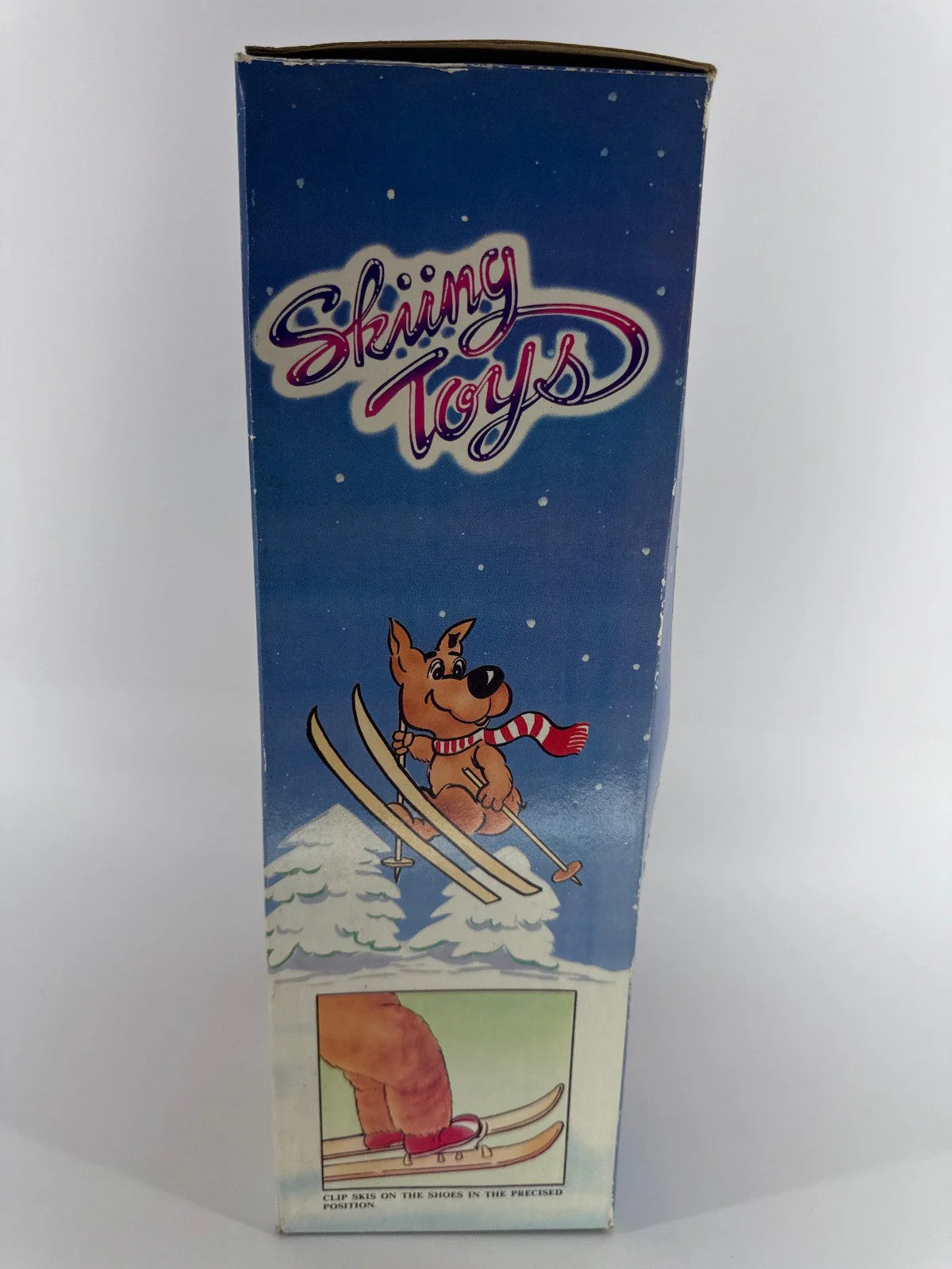 Vintage Battery Operated Skiing Toy Bear Plush Doll in Box Xmas Holiday Winter