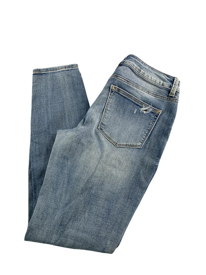 Maurices Jeans Womens Medium Distressed Blue Skinny Stretch Denim Ripped Pants
