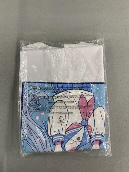 AS Colour Shirt Mens Small White Anime Girl Glasses Graphic Tee Staple Kawaii