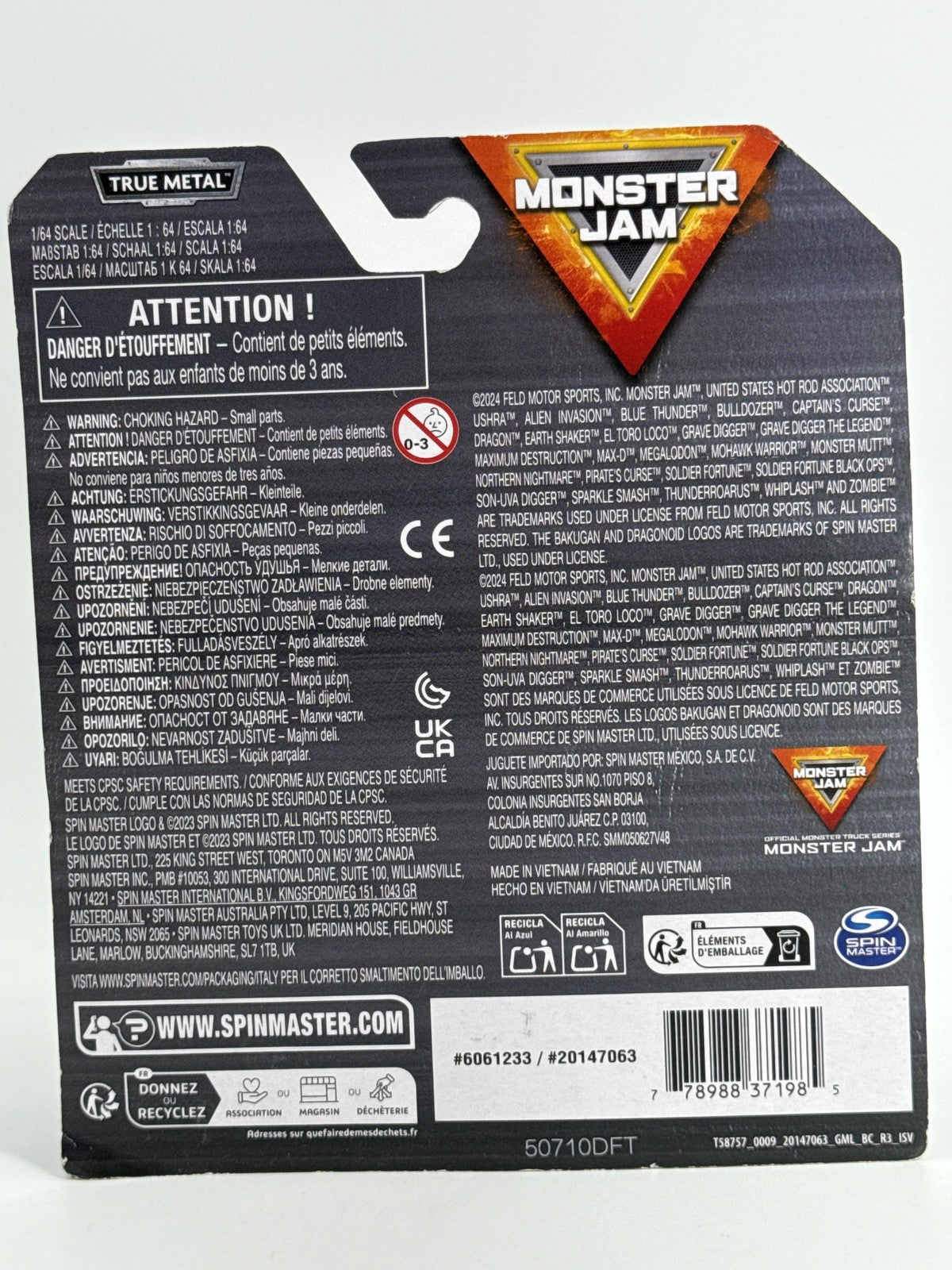 Monster Jam Son-Uva Digger 1:64 Truck Series 7 Purple Diecast Spin Master Black