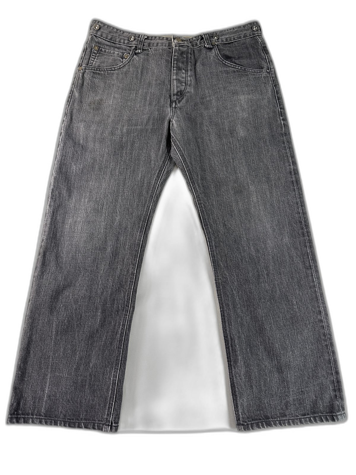 rag bone Straight Fit Jeans 32x32 Black 100% Cotton Leg Made in USA Button
