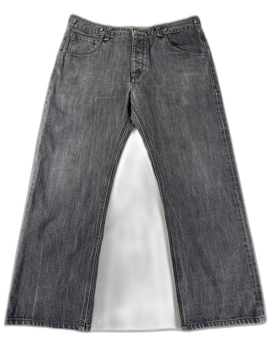 rag bone Straight Fit Jeans 32x32 Black 100% Cotton Leg Made in USA Button