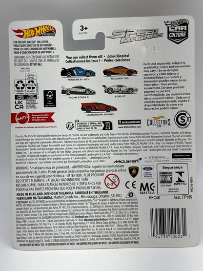 Hot Wheels Speed Machines Ford GT Collectible Diecast Car 1:64 Scale White Metal