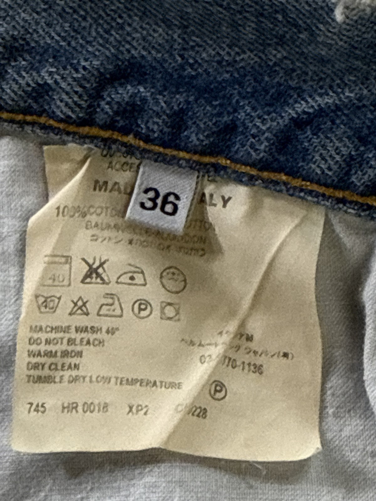 Helmut Lang Straight Leg Jeans 36 Light Wash 100% Cotton Regular Fit