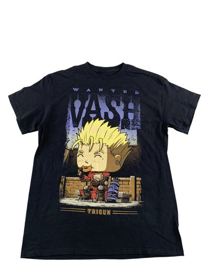 Trigun Vash the Stampede Shirt Mens Medium Black Funko Anime Graphic Tee Wanted