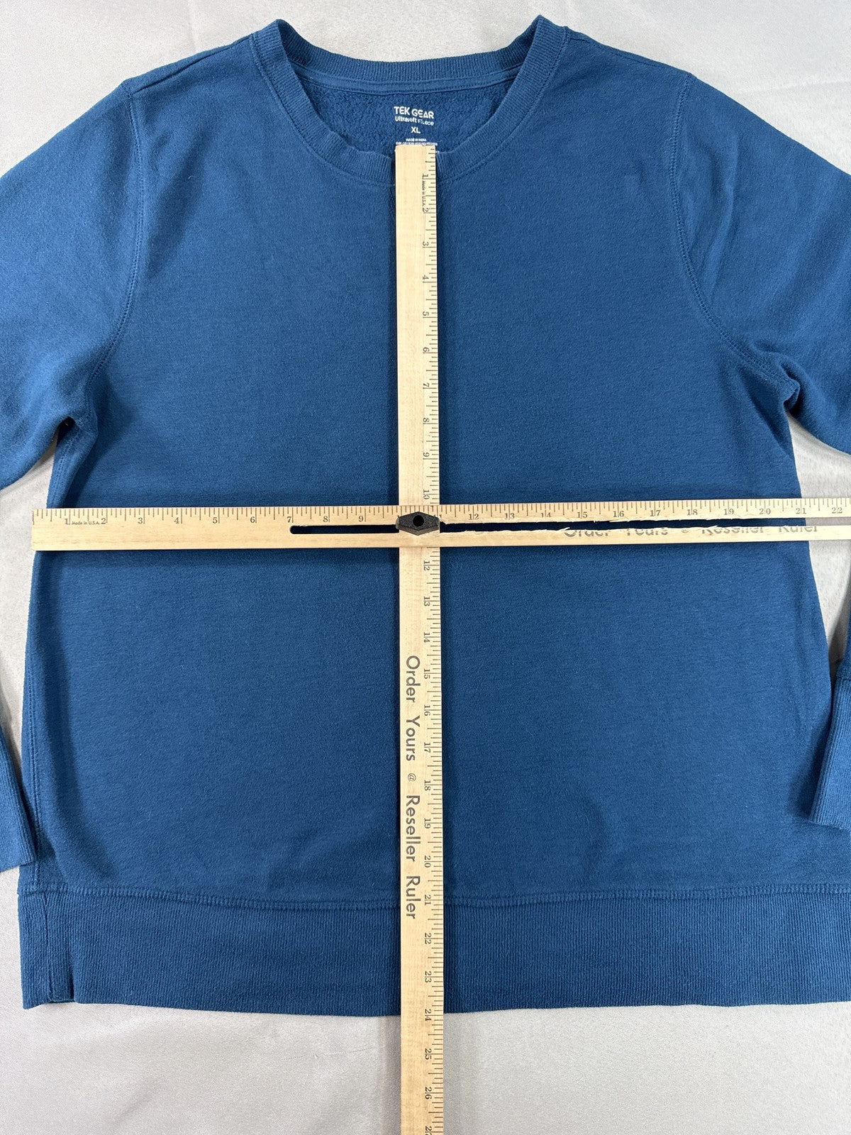 Tek Gear Pullover Sweatshirt XL Blue Cotton Polyester Crewneck Long Sleeve
