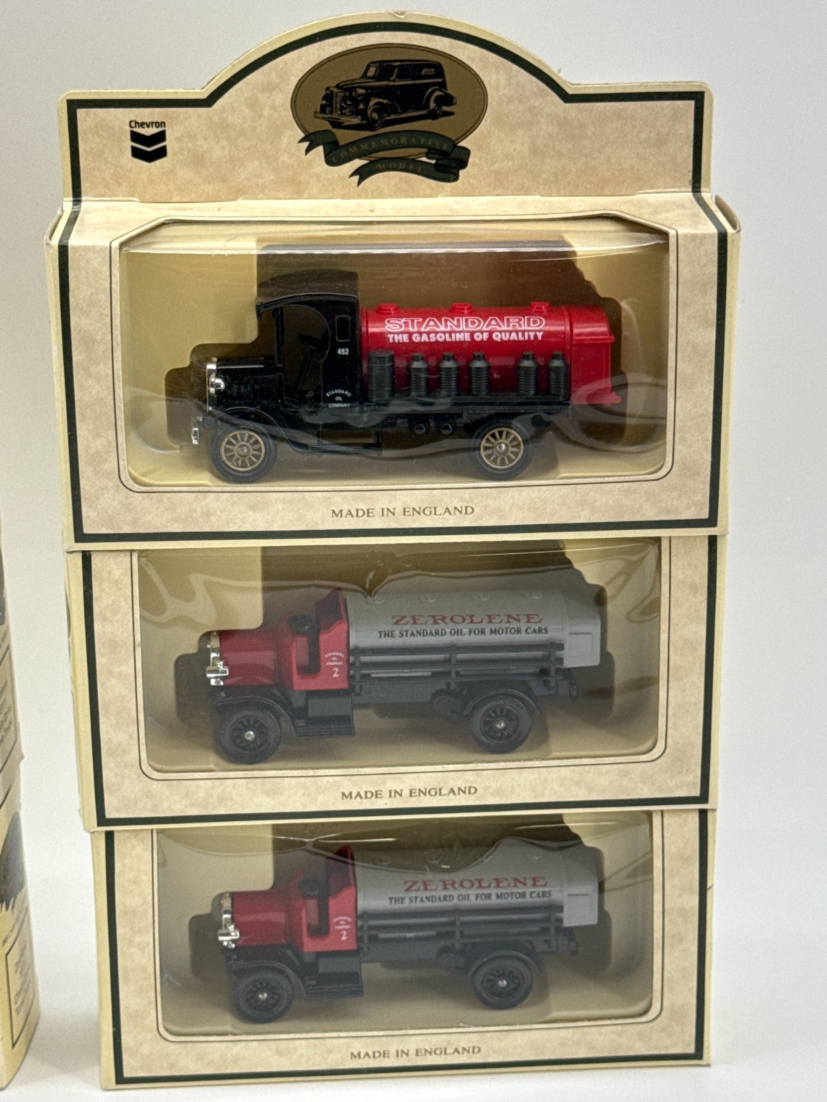 Chevron Tanker Truck Lot Zerolene Standard Oil Diecast England Boxed Set 925
