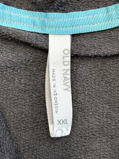 Old Navy Pullover Hoodie XXL Gray Cotton Relaxed Fit Kangaroo Pocket Long