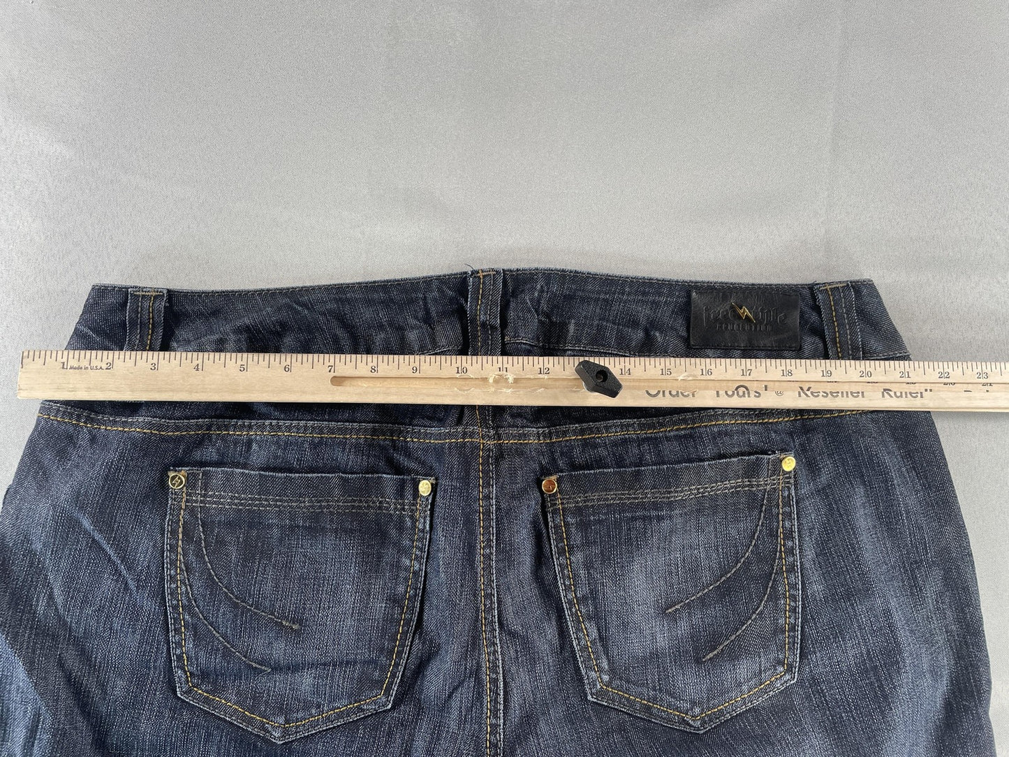 Freestyle Revolution Jeans Womens 22 Blue Bowie Sand Stretch Denim Straight Leg