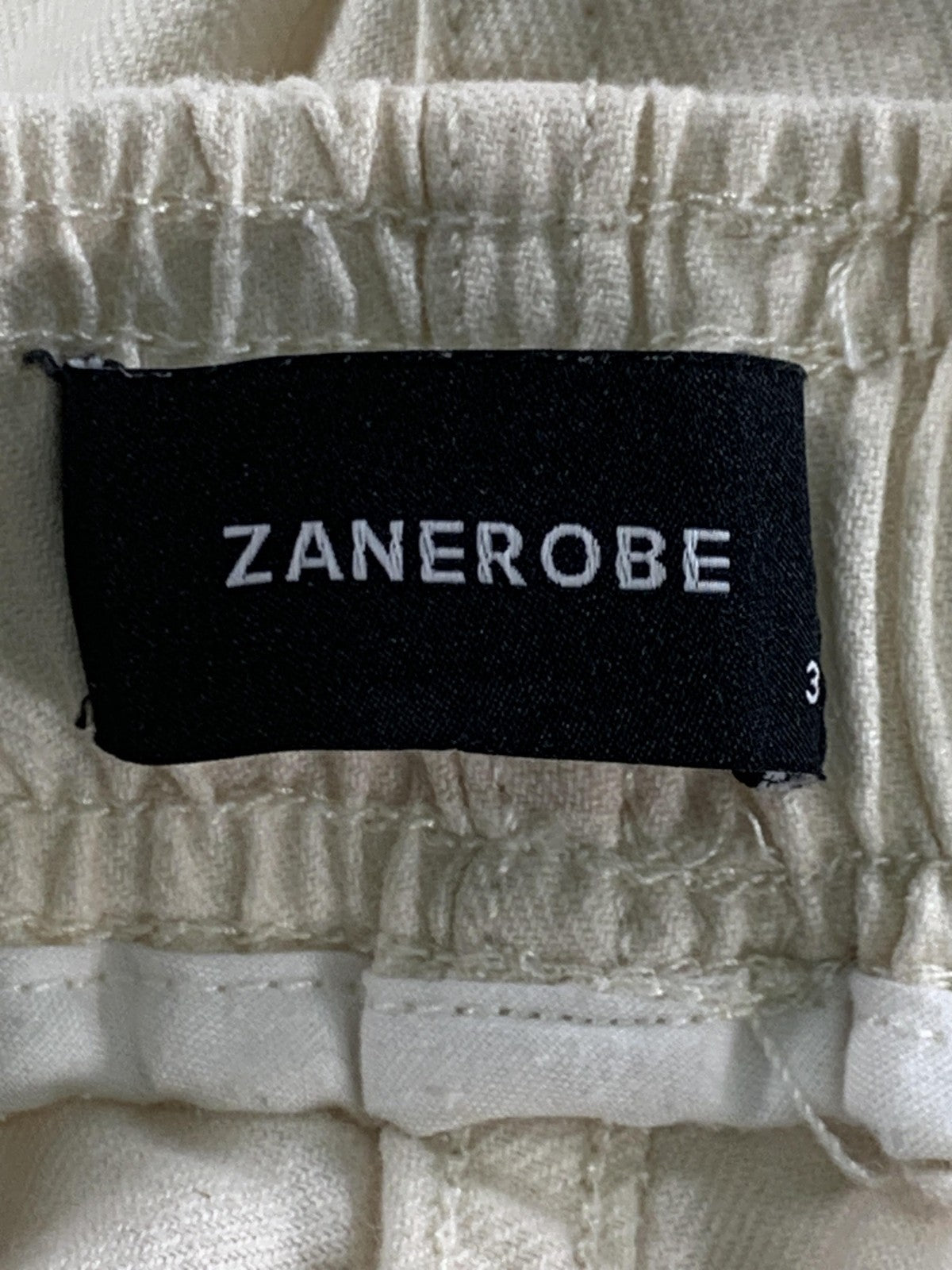 Zanerobe Shorts Mens 30 White Chino Elastic Waist Drawstring Casual Summer on