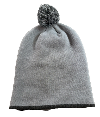 North Face Ski Tuke Bear Pom Beanie Reversible Gray Black 1966 Knit Hat OS NWT
