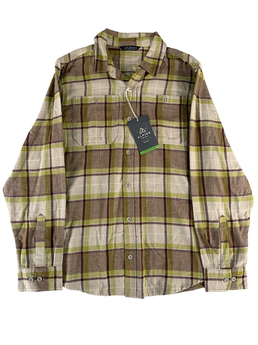 Alpine Design Flannel Shirt Mens Medium Plaid Button Up Outdoor Casual Apparel