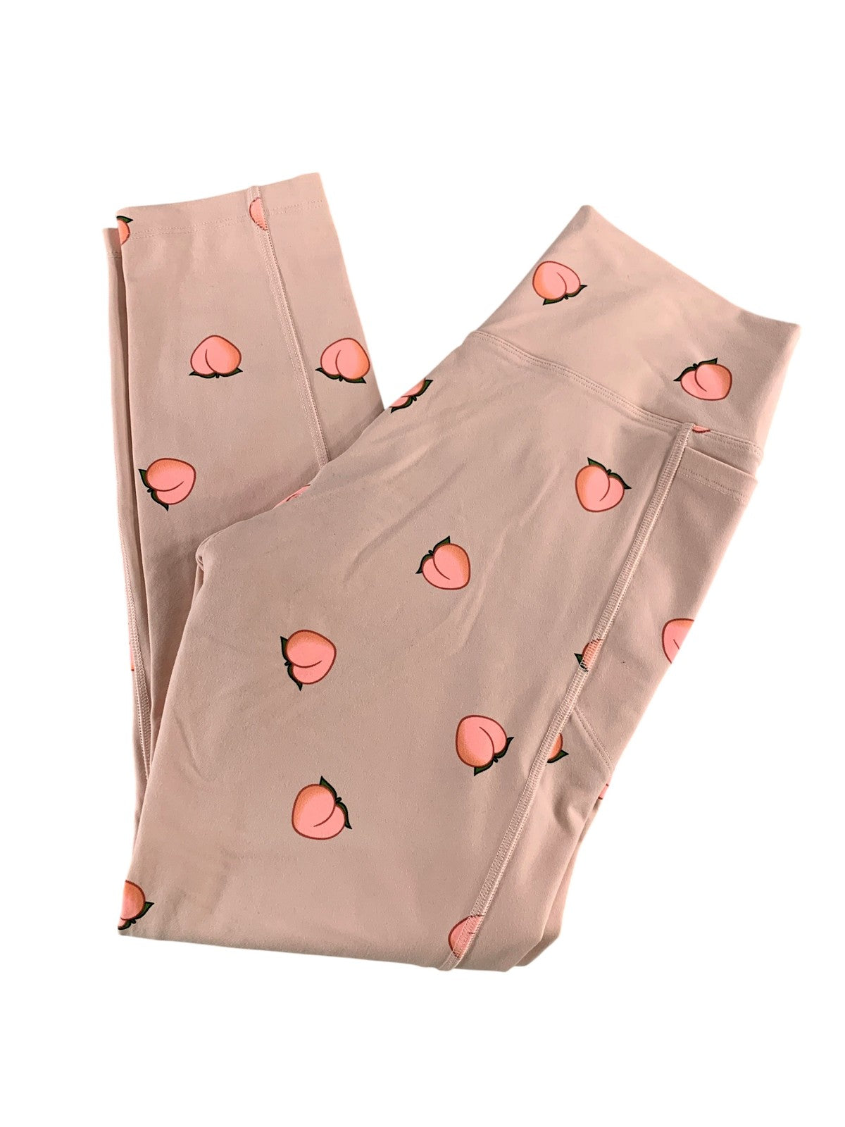 PINK Victoria's Secret Ultimate Leggings Womens Medium Yoga Pants Peach Print