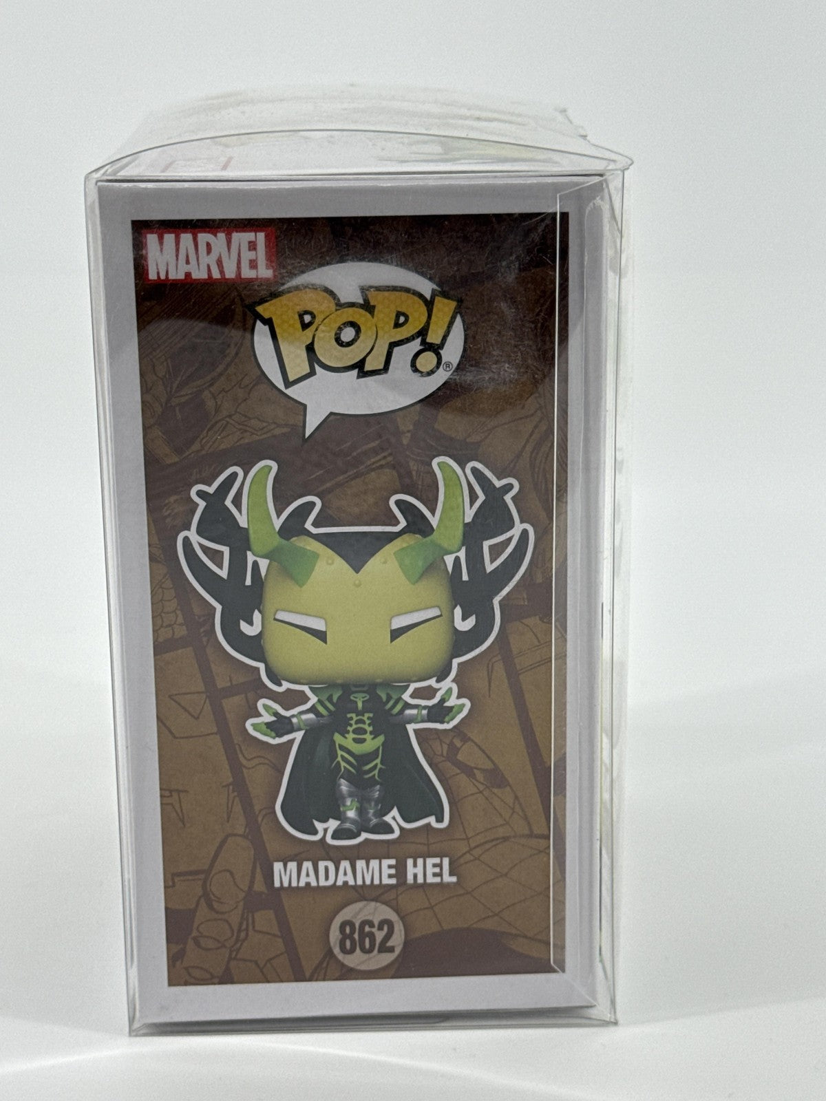 Funko Pop Marvel Infinity Warps Madame Hel #862 Green Vinyl Figure W Protector