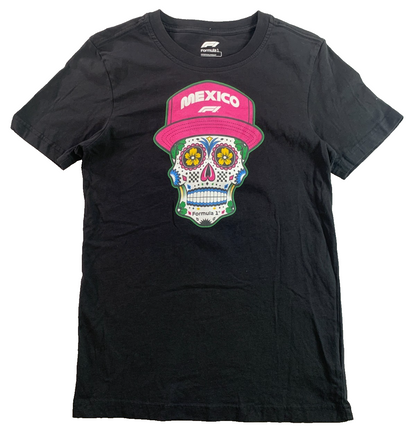 Formula 1 Mexico GP Sugar Skull Graphic T-Shirt Womens XS Black F1 Official Tee