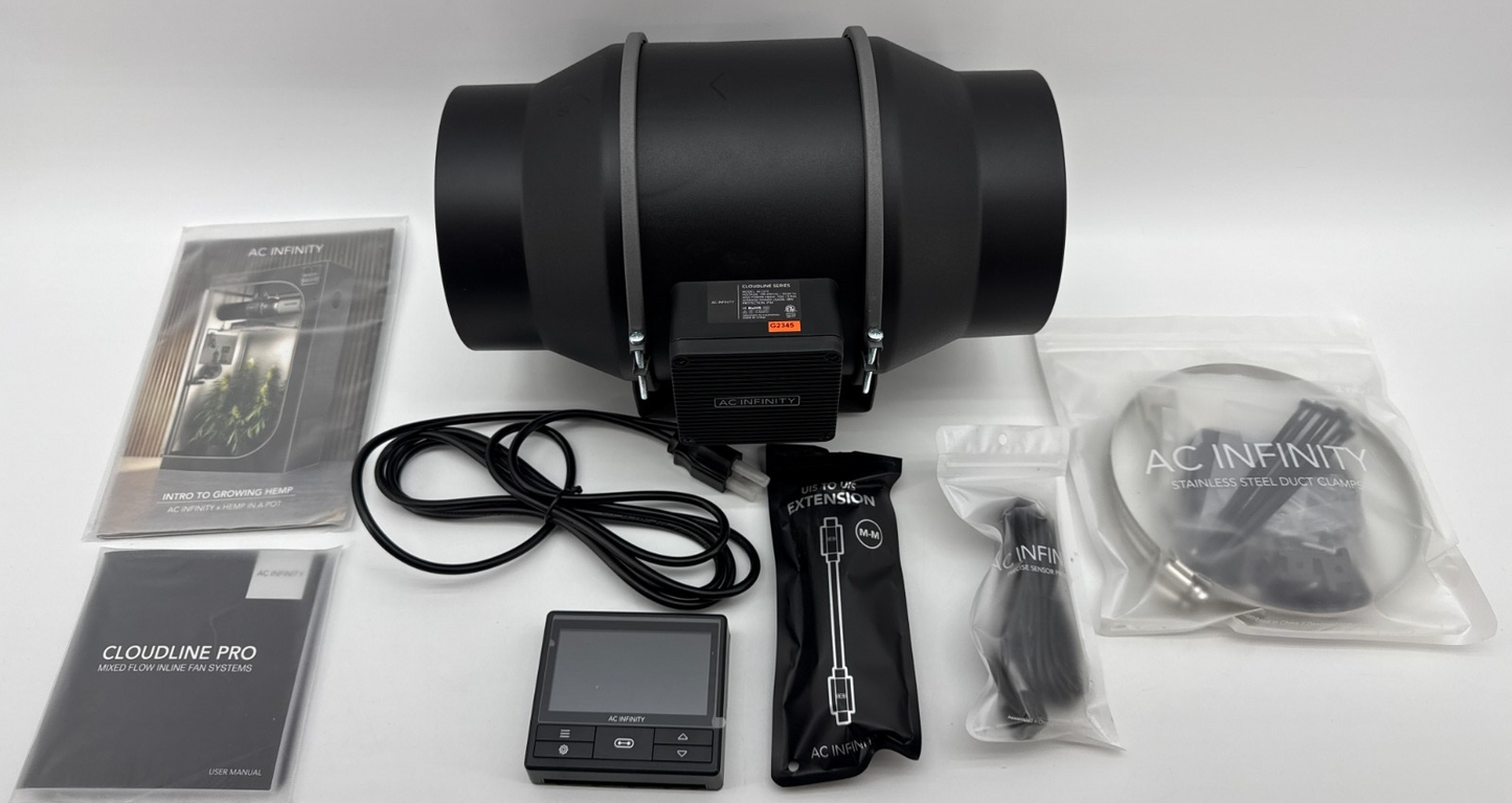 AC Infinity Cloudline Pro T6 6” Inline Duct Fan Kit Controller AI-CLT6 HVAC