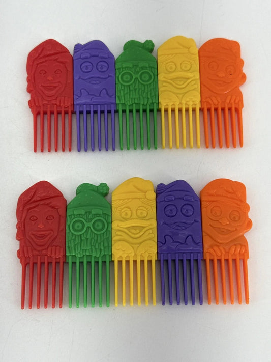 1990 McDonald’s Rainbow Comb Set Ronald Grimace Birdie Snap Toy Happy Meal VTG