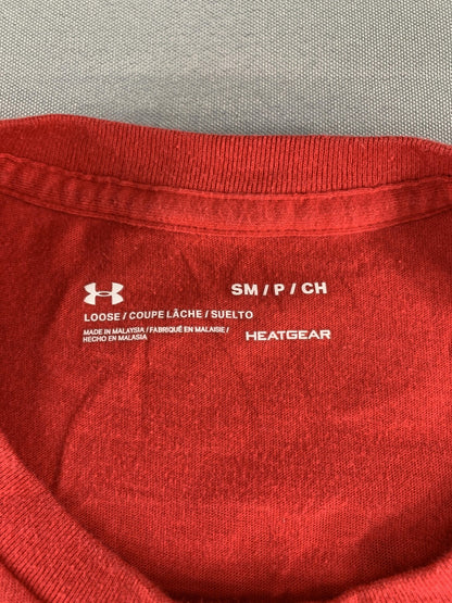 Under Armour Shirt Mens Small Red HeatGear Freedom Patriotic USA Flag Tee NWT