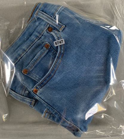 Levi’s 514 High Rise Distressed Jean Shorts W29 Raw Hem Button Fly Cutoff Blue