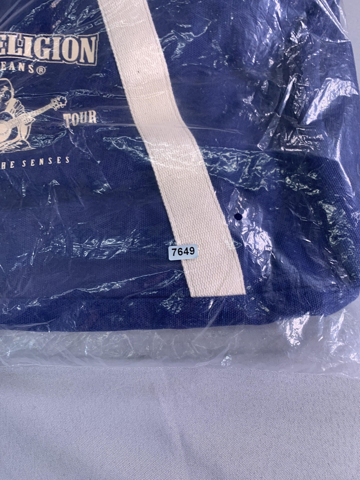 True Religion Brand Jeans Large Navy Duffle Bag Logo O/S New Travel Gym code Red