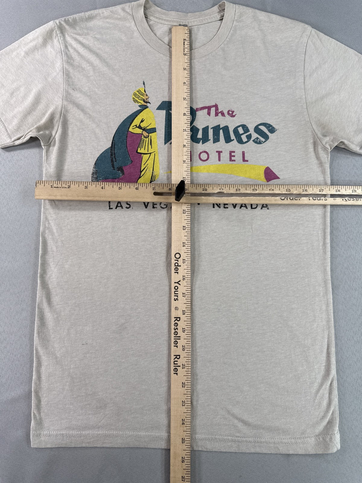 Neon Museum Dunes Hotel Retro Graphic Tee Unisex Beige Cotton Short Sleeve