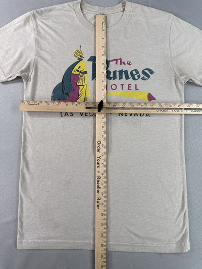 Neon Museum Dunes Hotel Retro Graphic Tee Unisex Beige Cotton Short Sleeve