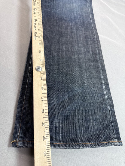 Evisu Straight Leg Jeans Mens 38 Blue 100% Cotton Regular Fit Vintage Grunge