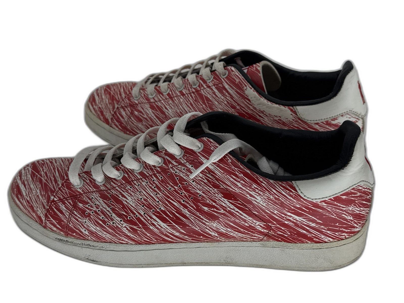 ALIFE SCRIBBLE CUP Sneakers Womens 12 Red Leather Lace Up All Over Print