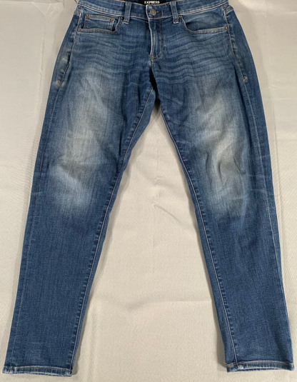 Express Skinny Hyper Stretch Jeans Womens 29x30 Dark Wash High Rise Denim Fit