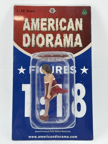 AMERICAN DIORAMA 1:18 Female Lady Figure Red Dress Hand Painted Unbranded 118
