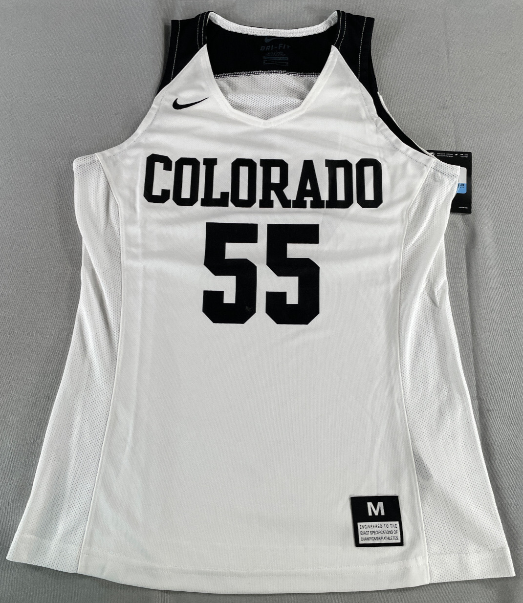 Nike Dri-FIT Colorado 55 White Black Sleeveless Basketball Jersey Womens M 80235