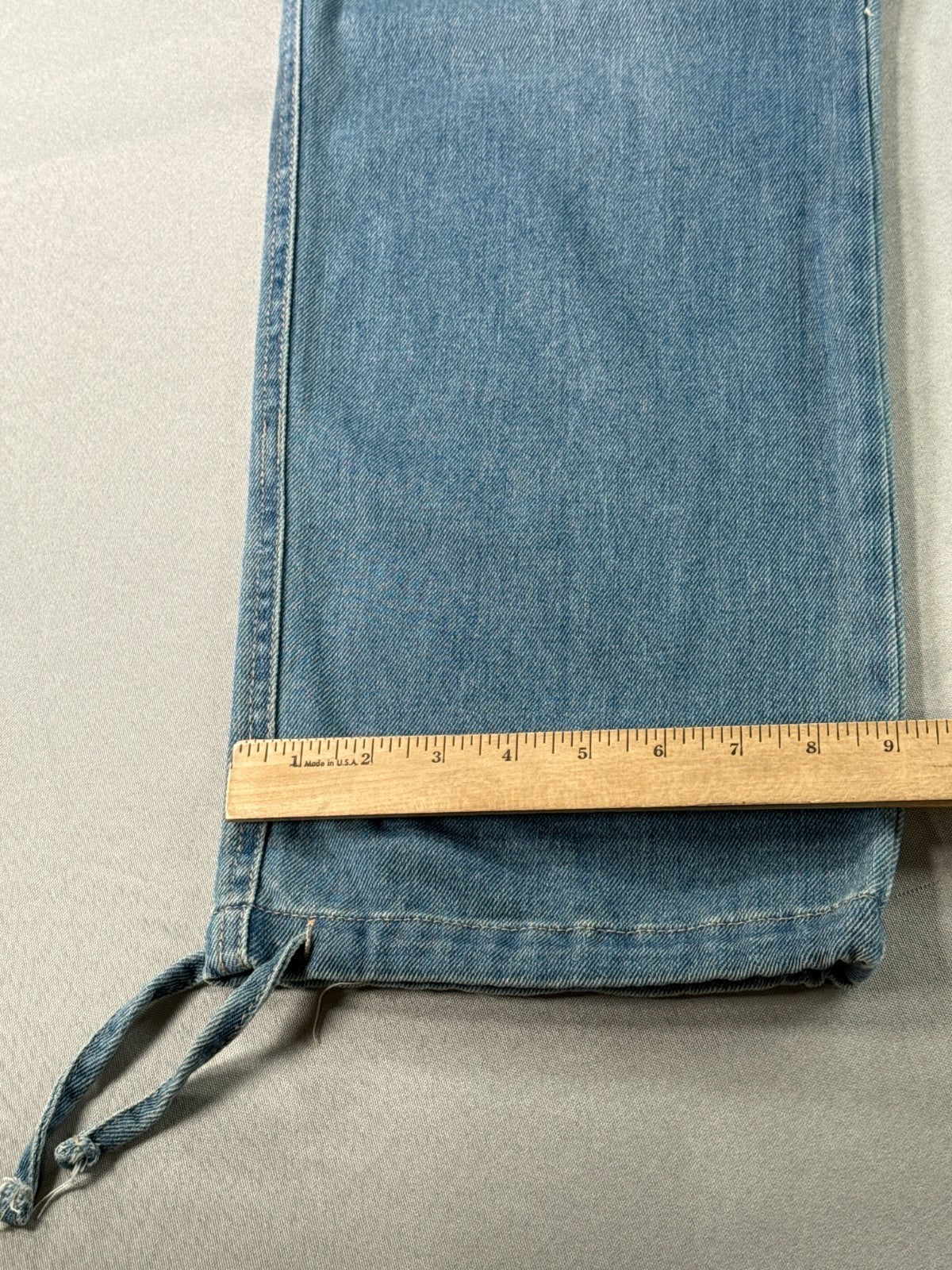 No Boundaries Cargo Jeans Womens S 4-6 Light Wash Wide Leg Drawstring Denim