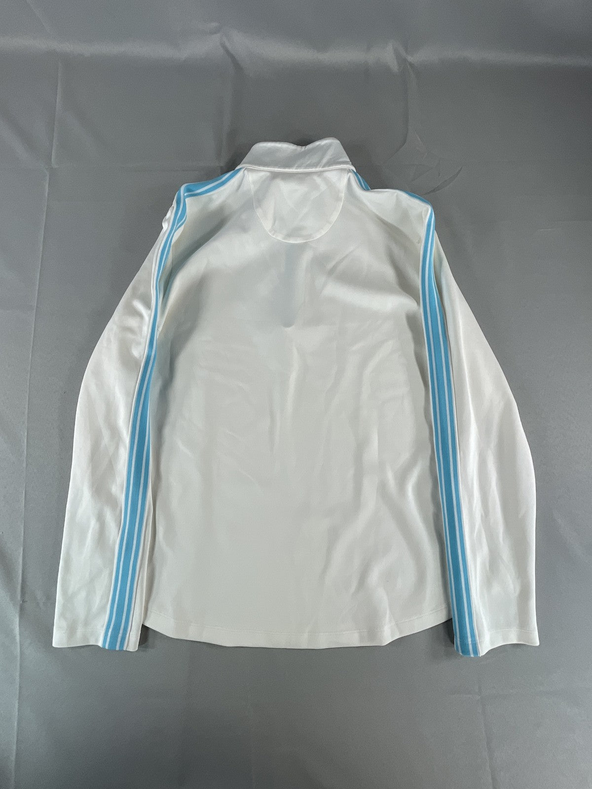 Greg Norman Pullover Shirt Mens XL White Blue PlayDry Golf Quarter Zip Athletic