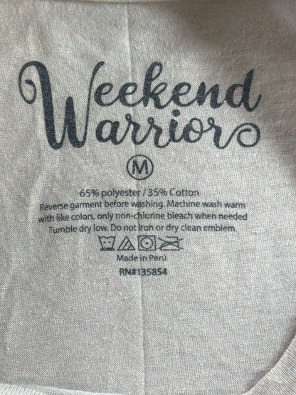 Weekend Warrior Women M Long Sleeve Tee Cream Stay Wild Sun Moon Floral Boho