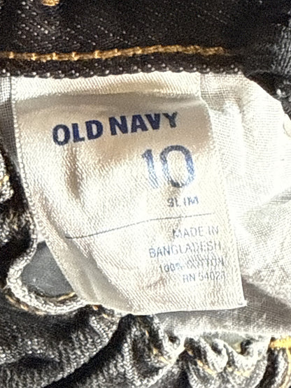 Old Navy Boys Bootcut Jeans 10 Slim Black Charcoal Gray Faded Wash Denim Bottoms