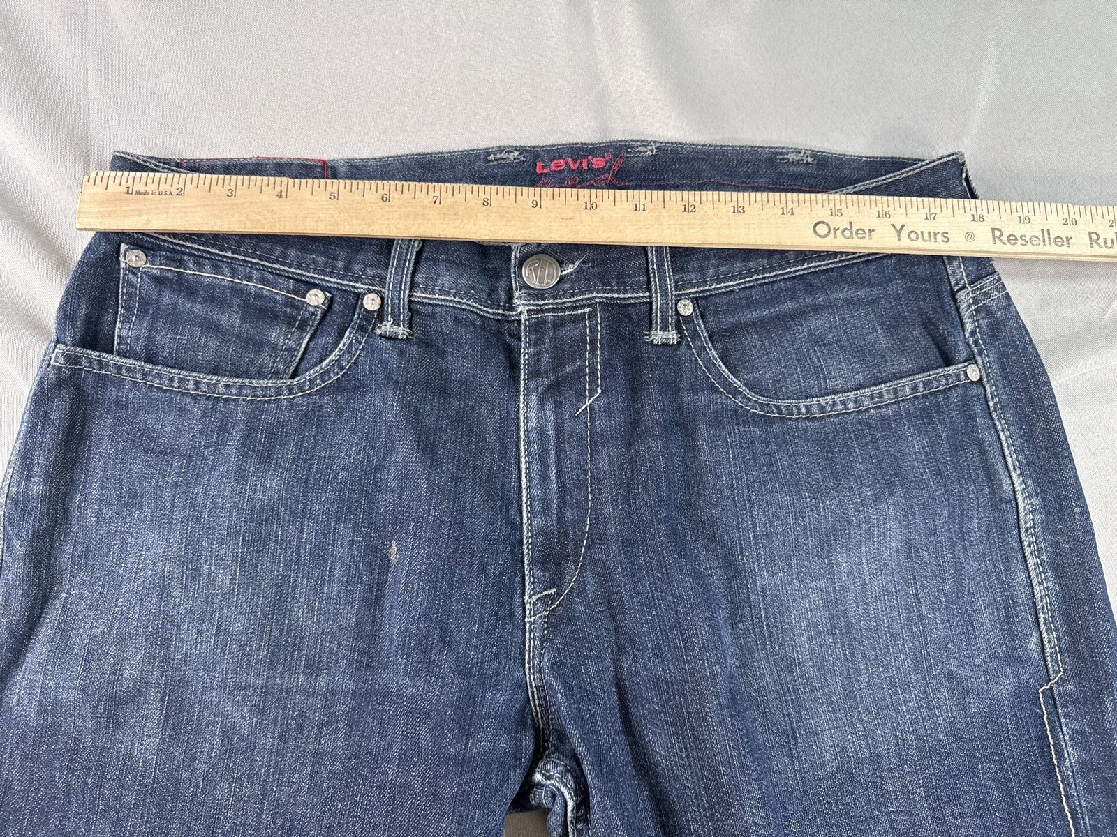Levi's 501 Straight Fit Jeans W38 L30 Dark Wash 100% Cotton Selvedge Denim