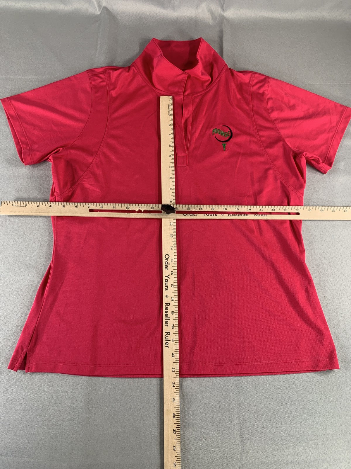 PDGWG Golf Shirt Polo Womens XL Pink Short Sleeve Sport-Tek Moisture Wicking Top