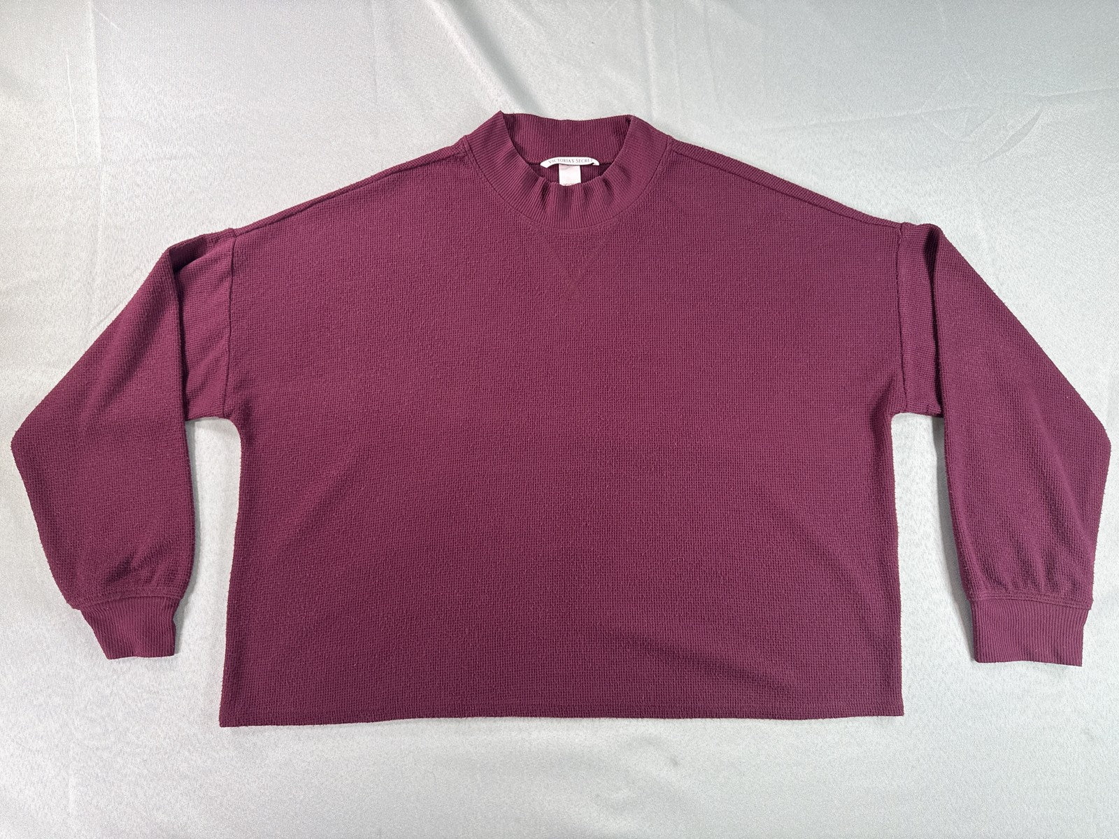 Victoria's Secret Maroon Pullover Sweater Womens Long Sleeve Ribbed Retro M Knit